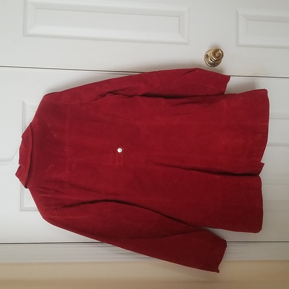 Bradley Bayou Red Suede Ladies Coat - Picture 2 of 9